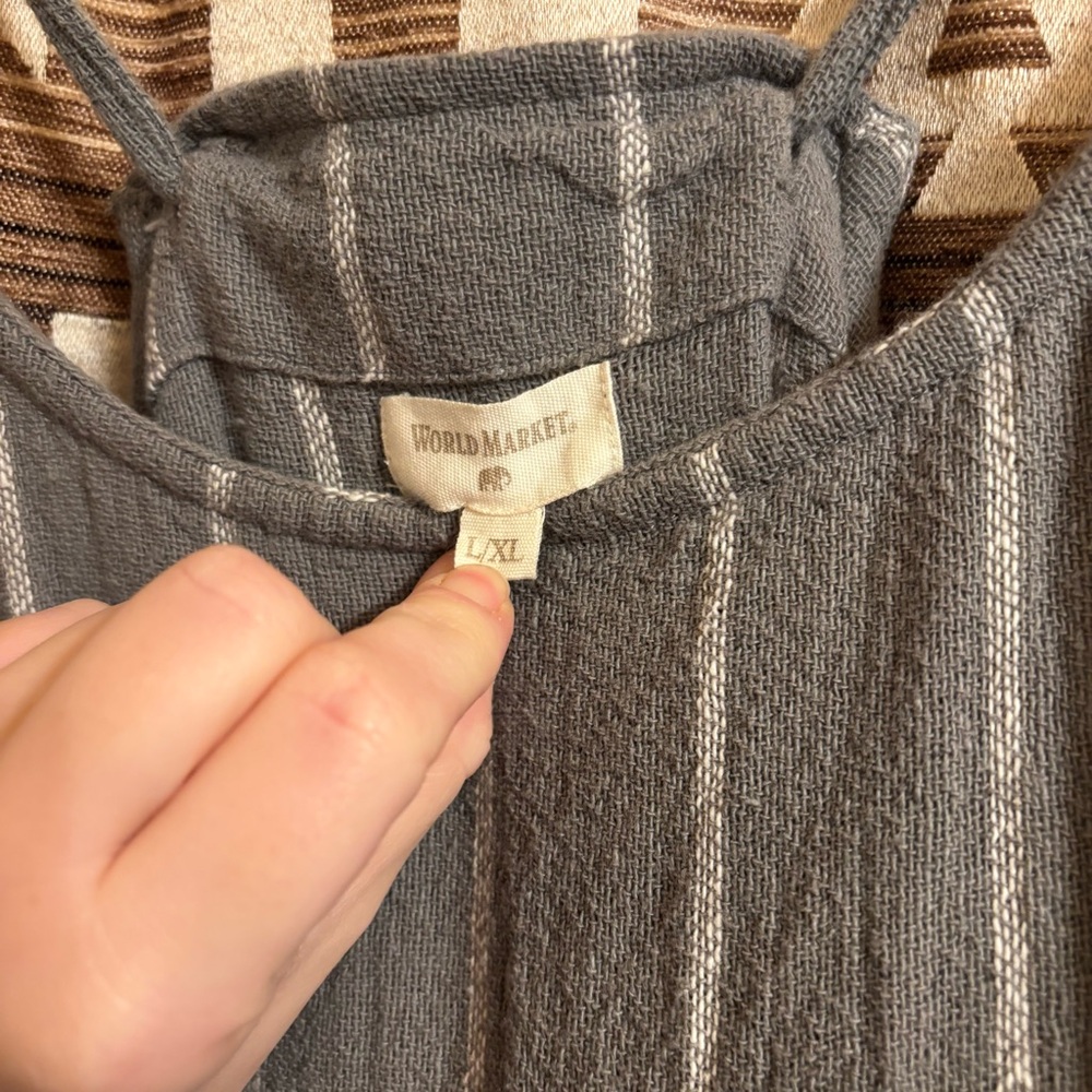 World Market Wide Leg Flowy Overalls Size L / XL - Picture 2 of 8